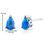 Created Blue Opal Tear Drop Stud Earrings Sterling Silver 1.00 Carats