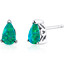 Created Green Opal Tear Drop Stud Earrings Sterling Silver 1.00 Carats