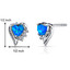 Created Blue Opal Sweetheart Earrings Sterling Silver Heart Shape