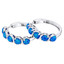 Sterling Silver Created Blue Opal Hoop Earrings 2.5 Carats