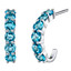 Sterling Silver Swiss Blue Topaz J-Hoop Earrings 2.75 Carats