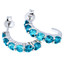 Sterling Silver Swiss Blue Topaz J-Hoop Earrings 2.75 Carats