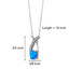 Created Blue Opal Ichthus Pendant Necklace Sterling Silver