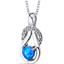 Created Blue Opal Infinity Knot Pendant Necklace Sterling Silver