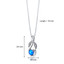 Created Blue Opal Infinity Knot Pendant Necklace Sterling Silver