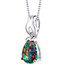 Created Black Opal Poire Pendant Necklace Sterling Silver 1.00 Carat