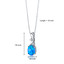 Created Blue Opal Posy Pendant Necklace Sterling Silver 1.75 Carats