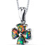 Created Black Opal Lucky Hearts Pendant Necklace Sterling Silver 1.50 Carats