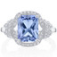 2.75 Carats Simulated Tanzanite Sterling Silver Cocktail Ring