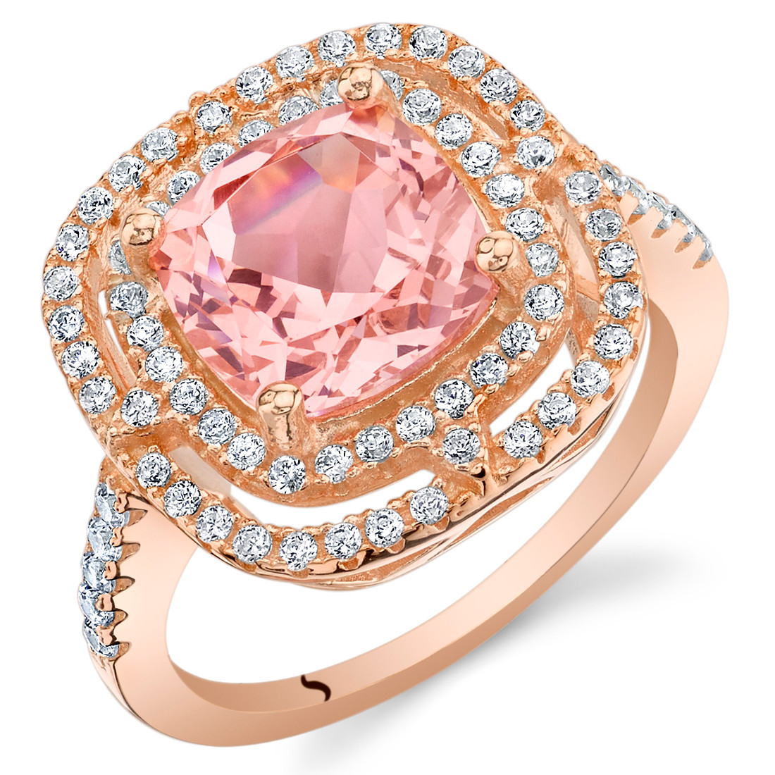 Rose gold simulated hot sale morganite ring