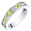 1 Carat Sterling Silver Princess Cut Peridot Half Eternity Wedding Ring