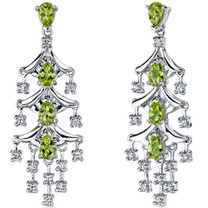 Captivating Seduction 4.00 Carats Peridot Dangle Earrings in Sterling Silver Style SE7188