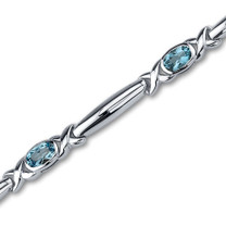 2.75 carats Oval Cut Swiss Blue Topaz Gemstone Bracelet in Sterling Silver Style sb2818