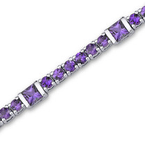5.75 carats Princess & Round Cut Amethyst Bracelet in Sterling Silver Style sb2860
