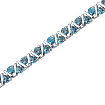 6.50 Carats Round Shape London Blue Topaz Bracelet in Sterling Silver Style SB3604
