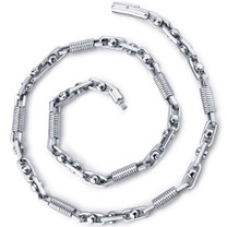Rugged Appeal: Mens Stainless Steel Coil Link 20 Inch Chain Necklace Style SN8924