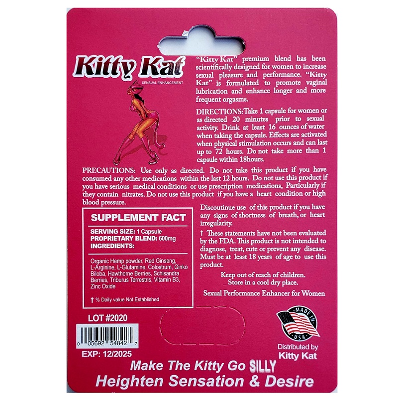 Kitty Kat Pill 12 Pack !!! FEMALE SEXUAL ENHANCEMENT BLISTER PACK