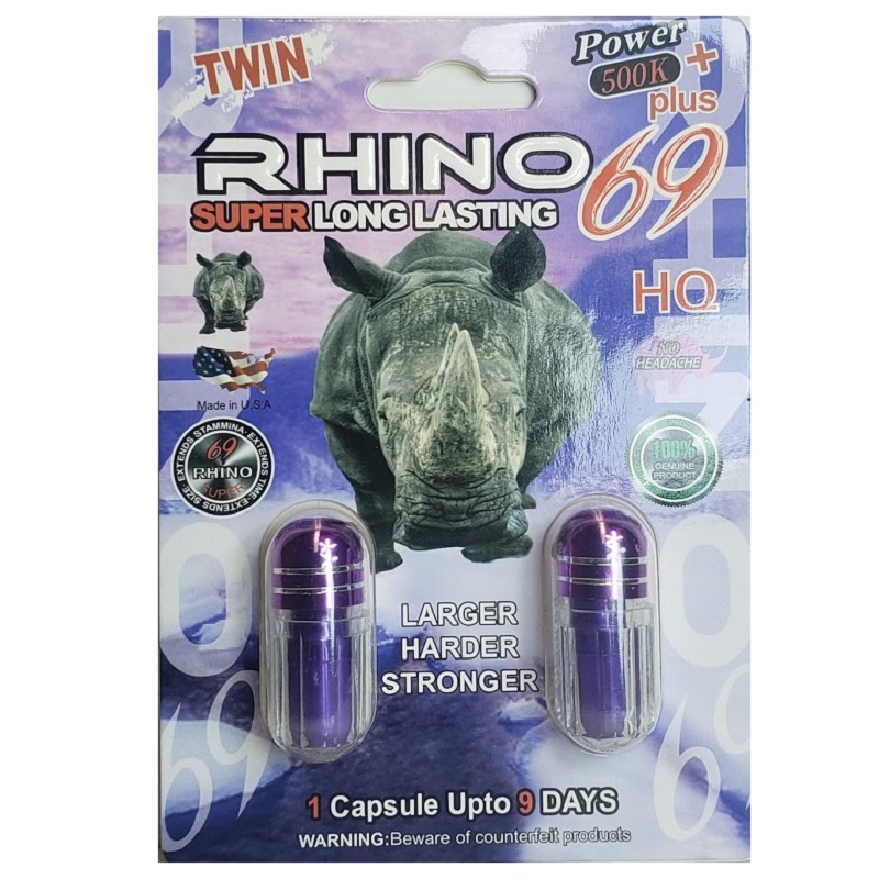 Rhino 69 Power 500k Dual Capsule Male Enhancer 24ct Card