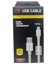 High Speed Micro USB Cable Type C, 5 FT. Long White, 10 x Pack.