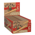 Zig Zag Unbleached Pre-Rolled Cones 1 1/4 - (24 -Packs of 6) 144 Total 