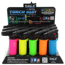 EAGLE TORCH LIGHTER 4 INCH SIDE TORCH - NEON EDITION - 15CT/DISPLAY #PT101N