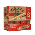 Zig Zag Unbleached Pre-Rolled Cones 1 1/4"-36 pack of 6 Cones Promotional Pack