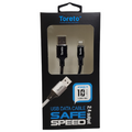 Iphone USB Charge & Sync Cable, 10 Feet, (Brand: Toreto) Black