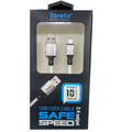 Iphone USB Charge & Sync Cable, 10 Feet, (Brand: Toreto) White