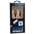 Type-C USB Charge & Sync Cable, 10 Feet, (Brand: Toreto) Red