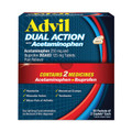 Advil Dual Action with Acetaminophen and Ibuprofen Caplets, 50 Packets of 2 Caplets