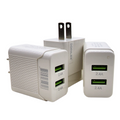 USB DUAL WALL CHARGER MIX COLOR  24CT BOX.