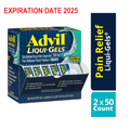 Advil Liqui-Gels Pain Reliever/Fever Reducer 2x50 Packets/Box
