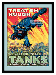 Join the Tanks - Vintage World War 1 Poster - Framed Art Print