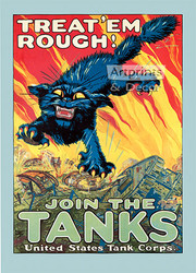 Join the Tanks - Vintage World War 1 Poster Art Print
