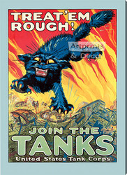 Join the Tanks - Stretched Canvas Vintage World War 1 Poster Art Print
