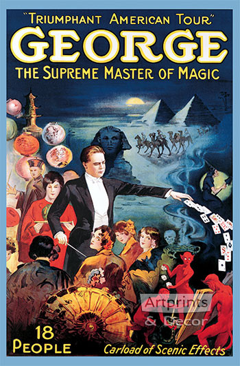 George, The Supreme Master of Magic - Framed Vintage Poster Art Print