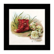 Antique Shoe with Carnations - Framed Art Print