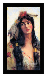 Indian Maiden - Deering Binder Twine 1909 - Framed Art Print