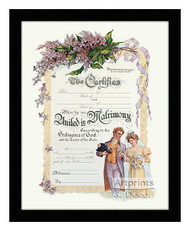 United in Matrimony - Certificate of Marriage - Framed Art Print