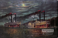 Two Ships Passing in the Night - Stretched Canvas Art Print