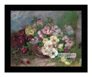 Flowers in a Basket - Framed Art Print