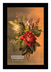 Damask Rose & Lilacs - Framed Art Print
