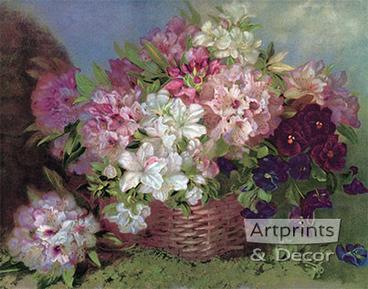 Pink & White Floral Arrangement - Framed Art Print