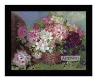 Pink & White Floral Arrangement - Framed Art Print