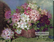 Pink & White Floral Arrangement - Stretched Canvas Art Print