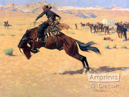 A Cold Morning On The Range by Frederick Remington - Framed Art Print