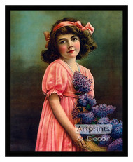 Girl with Lilacs - Framed Art Print