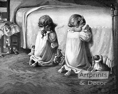 Little Tots Prayer, Art Print at ArtPrintsAndDecor.com