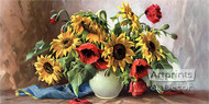 Poppies & Sunflowers - Art Print
