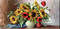 Poppies & Sunflowers - Stretched Canvas Art Print
